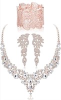 New Drperfect Crystal Bridal Wedding Jewelry Set
