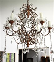 FRENCH CRYSTAL BEADED CHANDELIER