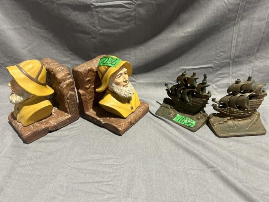 Sailor and ship book ends