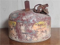 VINTAGE EAGLE SAFETY GALVANIZED GAS CAN