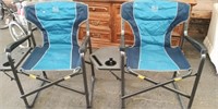 Pair Timber Ridge Fold up Chairs w/Side Table