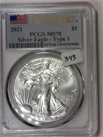 2021 PCGS Type 1 MS70 American Silver Eagle
