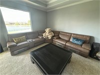 Natuzzi Editions Pazienza Camel Leather Sectional