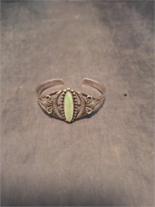 Green Cuff Bracelet Sterling