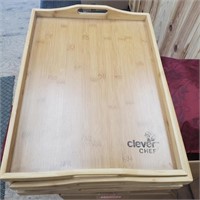 Bamboo Serving Trays, 14" x 18" - 3 units