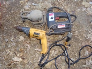 Dewalt drill, skill jig saw, sander (electric)