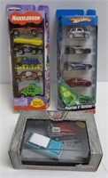 (3) Hot Wheels and Matchbox toy car sets.