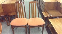 TALL, SLAT BACK MID CENTURY DINING CHAIRS (x6)