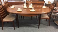 MID CENTURY G PLAN DINING TABLE WITH POP-UP LEAF