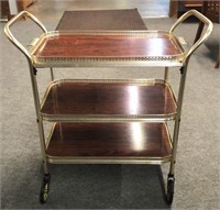 3 TIER TEA TROLLEY WITH A REMOVABLE TRAY