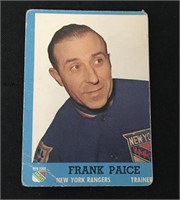 1962 Topps Hockey Card Frank Paice