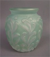 6” Tall Phoenix Figured Vase – Odd Green Wash/