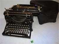 Antique Underwood Typewriter and Cover