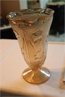 Tall Iris & Herringbone Depression Vase