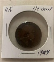 1904 GREAT BRITAIN COIN-HALF CENT