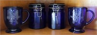 4pc Cobalt Jars & Mugs