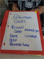 90 POKEMON CARDS IN BINDER