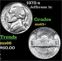 1970-s Jefferson Nickel 5c Grades GEM+ Unc