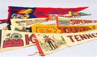 Vintage Souvenir and School Pennant Flags