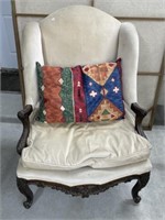 Antique Armchair - Seat Cushion Has Been Well Sat