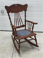 Rocking Chair With Partial Cushioned Seat 36 " T