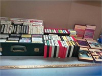 Large lot of 8 track tapes and cases