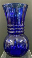 Indiana Glass Colbalt Swirl Vase - 6-1/2"