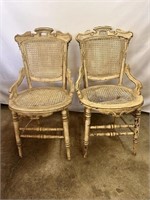 French Regency Carved Chairs with Cane Seating