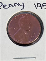 1957 D USA Purple Toned Penny