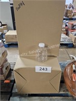 2- boxes plastic bottles with lids