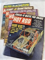 Vintage 1966b Hot Rod Magazine lot of 4 magazines
