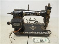 Vintage White Rotary Cast Iron Sewing Machine