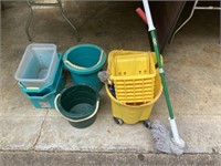 Mop Bucket and Plastic Containers