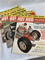 Vintage 1966d Hot Rod Magazine lot of 4 magazines