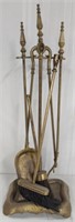 Brass Fireplace Tool Set With Stand