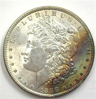 1888 Morgan Choice BU Rainbow Toning