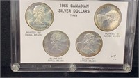 1965 (4) Canadian Silver Dollars Type Set