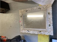White carver wood mirror
