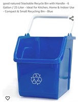 1 Stackable Recycle Bin w/ Handle - 6 Gal / 25