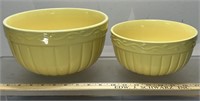 (2) Yelloware Bowls See Photos for Details