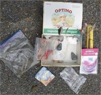 Cigar Box With Assortment Of Fishing Lures & More