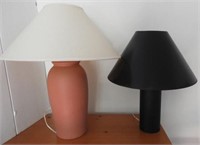 Lot #510 - Pink font table lamp and black font