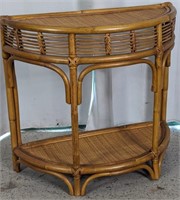 Vintage Bamboo & Rattan Console Table