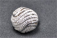 White sapphire pave’ ring