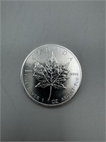 1 Oz. .9999 Maple Leaf Silver Round