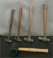 Box-4 Hammers, Assorted Sizes & Rubber Mallet