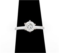 14K White Gold Diamond Solitaire Ring