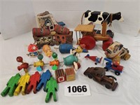 Vintage Wooden Pull Toys, Blocks, etc