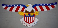 Large Wood American Eagle Post Sign