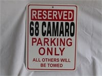 Reserved 68 Camaro Parking Only11-1/2" x 8-1/2"
